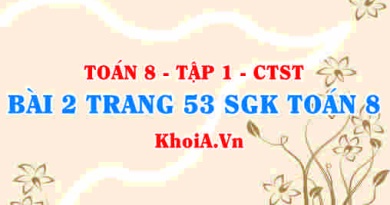 Bài 2 trang 53 SGK Toán 8 Tập 1 Chân trời sáng tạo